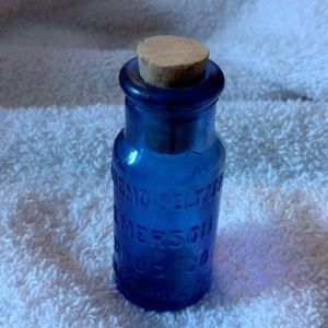 Vintage Cobalt Bromoseltzer Emerson medicine bottle
